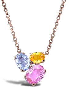 Pragnell collier Rainbow Fancy en or rose 18ct sertie de diamants et de saphirs