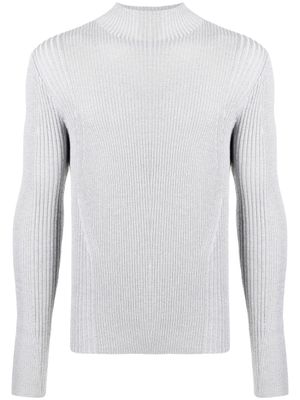 Dion Lee pull en maille nervurée à effet métallisé - Gris