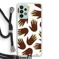 Hands dark: Samsung Galaxy A52s 5G Transparant Hoesje met koord