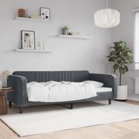 Slaapbank 90x190 cm fluweel donkergrijs