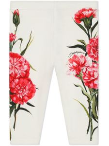 Dolce & Gabbana Kids legging à fleurs - Blanc