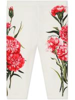 Dolce & Gabbana Kids legging à fleurs - Blanc