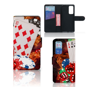 Huawei P40 Wallet Case met Pasjes Casino