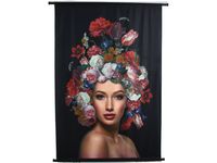 Wall Hanging Lady Flowers Velvet Multi 105x2.5x136cm - HD Collection