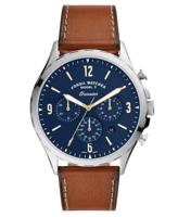 Fossil chronograaf Forrester Herenhorlogemet bruine leren band, 46 mm
