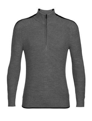 Icebreaker Lodge LS Half Zip Trui Heren Gritstone/Black XL