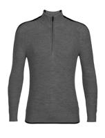 Icebreaker Lodge LS Half Zip Trui Heren Gritstone/Black XL