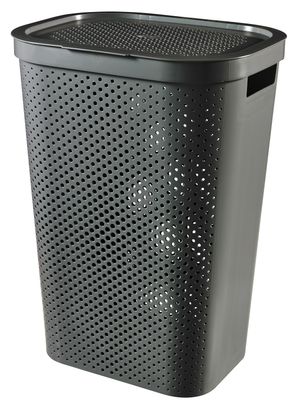 Curver infinity wasbox dots 60 liter donkergrijs