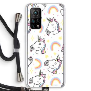 Rainbow Unicorn: Xiaomi Mi 10T 5G Transparant Hoesje met koord