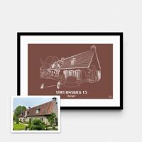 Persoonlijke illustratie met kleur A1 Liggend Met Lijst Tuscan