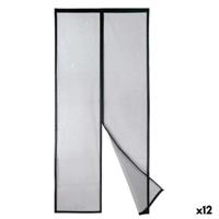 Muggennet Kipit Zwart Polyester Magneet 90 x 210 cm Magnetisch (12 Stuks)