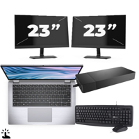 Dell Latitude 7410 - Intel Core i5-10e Generatie - 14 inch - Touch - 16GB RAM - 256GB SSD - Windows 11 Home + 2x 23 inch Monitor