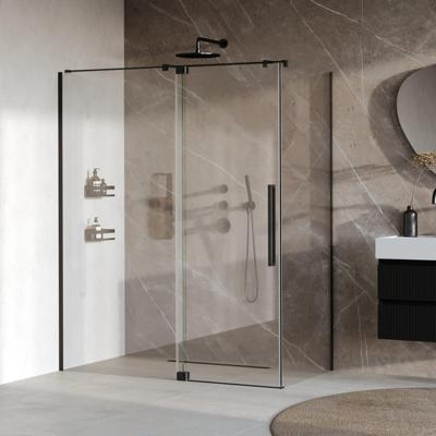 BRAUER Stellar Douchecabine - 160x80x200cm - draaideur - glascoating - omkeerbaar - helder glas - mat zwart GS-SRC1H16080200MZ