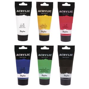 Schilders verf set van 6x tubes acrylverf/hobbyverf op waterbasis 75 ml