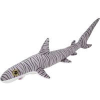 Grote pluche gestreepte tijgerhaai knuffel 110 cm speelgoed - thumbnail