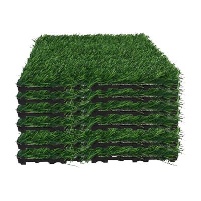 Vlondertegel kunstgras - 12x - groen - kunststof - 30 x 30 cm - tuintegel