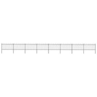 Tuinhek met ronde bovenkant 13,6x1 m staal zwart