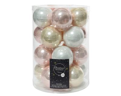 Kerstbal glas d6 cm roze 20st kerst - Decoris