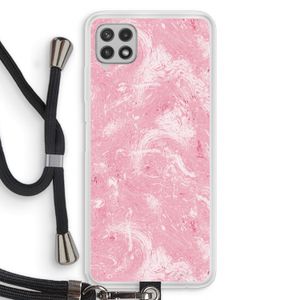 Abstract Painting Pink: Samsung Galaxy A22 4G Transparant Hoesje met koord