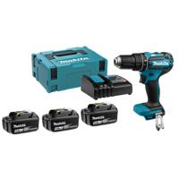 Makita accu klopboor-schroefmachine - DHP485RF3J - 18V - 3x3.0 Ah accu en snellader - in Mbox