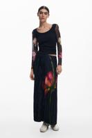 Kreukeltextuur rok - BLACK - L
