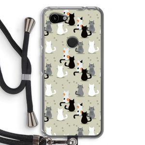 Katten: Pixel 3a Transparant Hoesje met koord