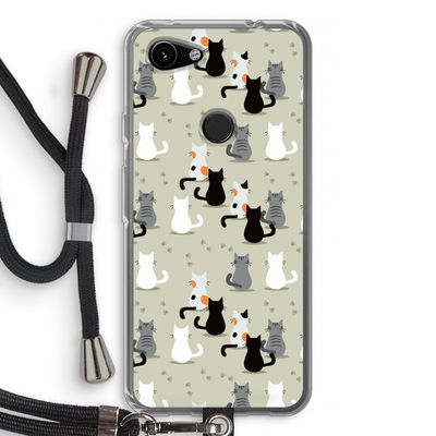 Katten: Pixel 3a Transparant Hoesje met koord