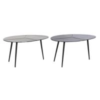 Bijzettafel DKD Home Decor Zwart Gouden Aluminium Blik 78 x 45 x 40 cm (2 Stuks)