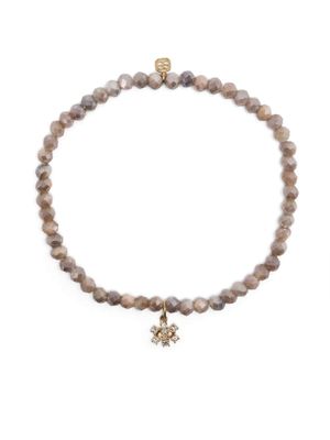 Sydney Evan bracelet en or 14ct Marquise Eye serti de diamants et labradorite - Tons neutres