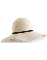 Beechfield CB740 Marbella Wide-Brimmed Sun Hat - Natural - One Size - thumbnail