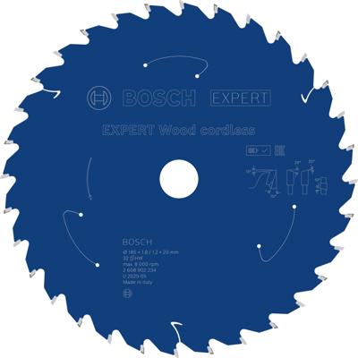 Bosch Accessoires EXPERT Wood cordless Cirkelzaagblad | 185 x 1,8/1,2 x 20 mm | T32 - 2608902234