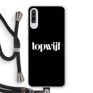Topwijf Zwart: Samsung Galaxy A70 Transparant Hoesje met koord