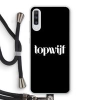 Topwijf Zwart: Samsung Galaxy A70 Transparant Hoesje met koord