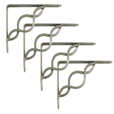 AMIG Plankdrager/steun/beugel Decoratief - 4x - metaal - zilver - H150 x B125 mm - Tot 195 kg