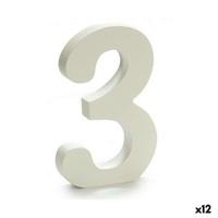 Cijfer Pincello 3 Wit 1,8 x 21 x 17 cm (12 Stuks)
