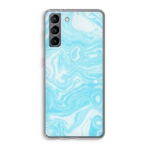 Waterverf blauw: Samsung Galaxy S21 Transparant Hoesje