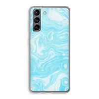 Waterverf blauw: Samsung Galaxy S21 Transparant Hoesje