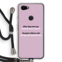 gij zijt ook iemand: Pixel 3a Transparant Hoesje met koord
