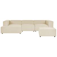 Beliani APRICA - Modulaire Sofa-Beige-Linnen - thumbnail