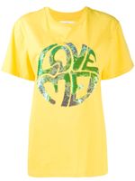 Alberta Ferretti t-shirt imprimé brodé de sequins - Jaune