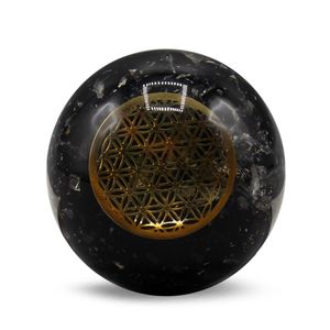 Orgone Bol Zwarte Toermalijn met Flower of Life