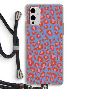 Leopard blue: OnePlus 9 Transparant Hoesje met koord