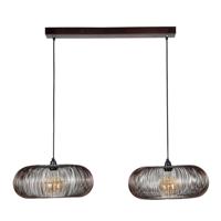 Hoyz - Hanglamp met 2 lampen - Koper kleurig - 150cm - Disk vorm Ø43 - thumbnail