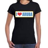 I love Aruba landen t-shirt zwart dames - thumbnail