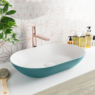 MONDIAZ ONNI Waskom solid surface 55cm kleur Smag / Talc