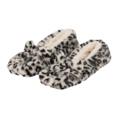 Apollo Ballerina sloffen - maat 37/39 - wit - luipaard print - pantoffels - antislip zool