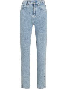 Karl Lagerfeld Jeans jean texturé à taille haute - Bleu