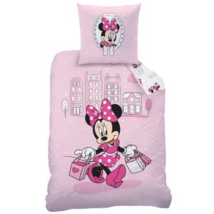 Disney Minnie Mouse Dekbedovertrek Shopping - Eenpersoons - 140 x 200 cm - Katoen