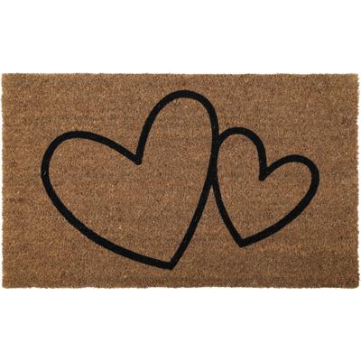 Luance Deurmat - anti slip - rechthoek - hartjes print - 75 x 45 cm - schoonloopmat