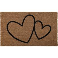 Luance Deurmat - anti slip - rechthoek - hartjes print - 75 x 45 cm - schoonloopmat